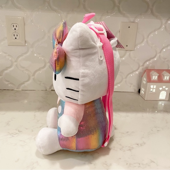 Hello Kitty Plush Backpack Rainbow 14 inch - Picture 9 of 10